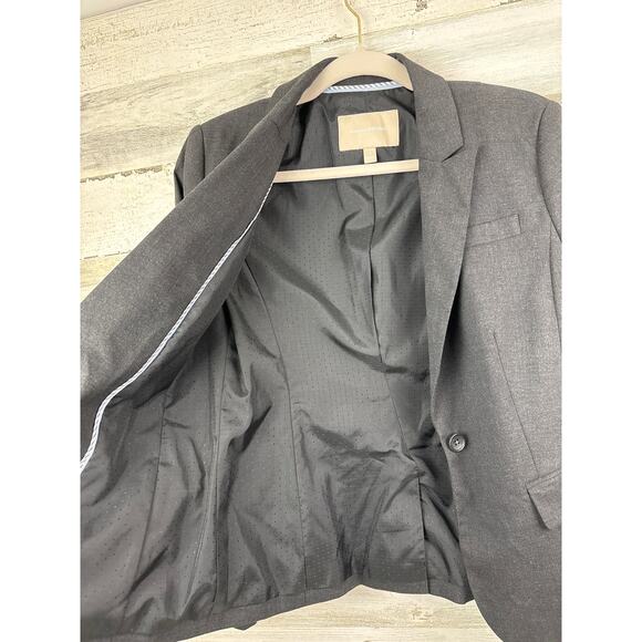 Banana Republic Women’s Petite 4 Gray Wool Blend Long Sleeve Blazer Jacket - Picture 4 of 4